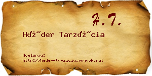 Héder Tarzícia névjegykártya